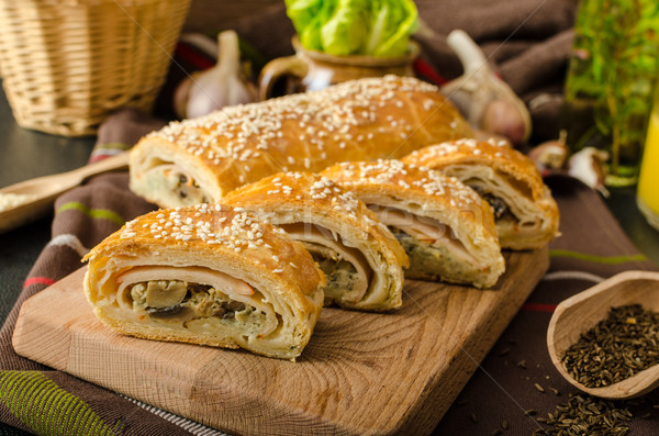 Roll out puff pastry stuffed Stock photo © Peteer