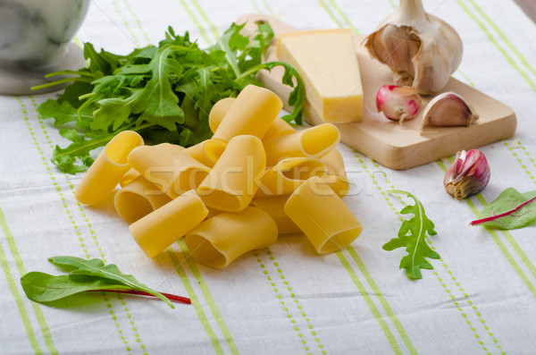Rigatoni with garlic and herbs pesto Stock photo © Peteer