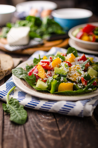 Mixed salad, vegetable salad Stock photo © Peteer