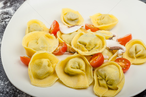 Homemade pasta tortellini stuffed Stock photo © Peteer