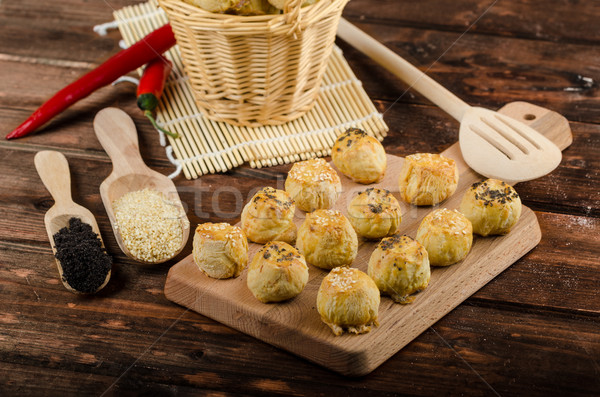 Cheesy Bites with garlic and blue cheese Stock photo © Peteer
