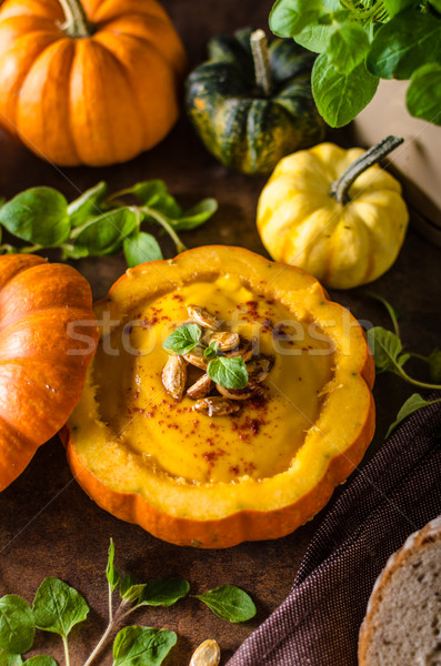 Creamy pumpkin soup Stock photo © Peteer