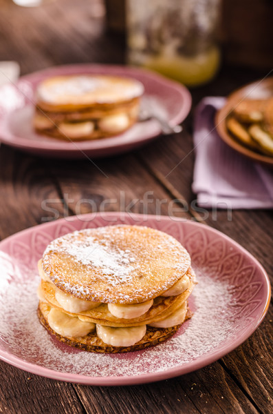 Chocolate banana panquecas comida fotografia Foto stock © Peteer