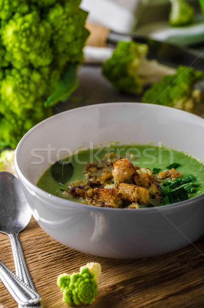 緑 カリフラワー スープ パン ディナー 白 ストックフォト © Peteer