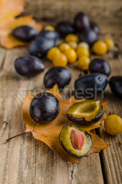 Freshly picked and washed plums Stock photo © Peteer