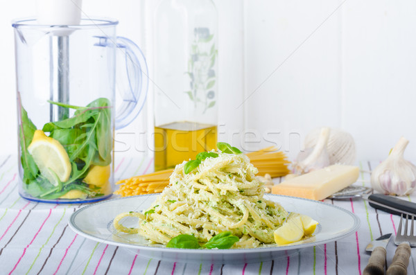 Macaroni with pesto Stock photo © Peteer