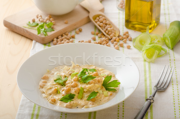 Chickpeas with paprika, cream sauce Stock photo © Peteer