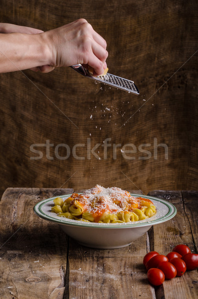 Foto stock: Delicioso · caseiro · tortellini · original · italiano · farinha