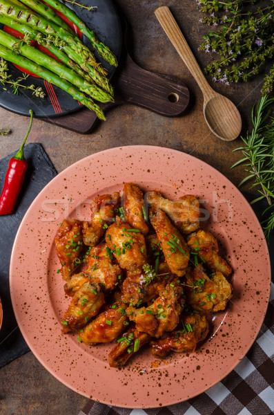 Foto d'archivio: Pollo · caldo · ali · fatto · in · casa · ristorante · bar