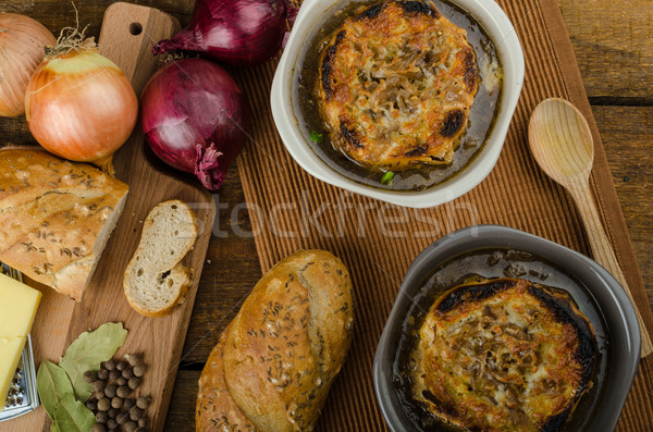 Français oignon soupe Toast fromages [[stock_photo]] © Peteer