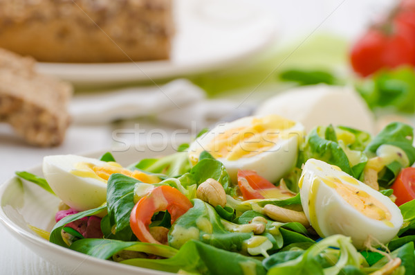 Marul salata yumurta fındık ayçiçeği kabak Stok fotoğraf © Peteer