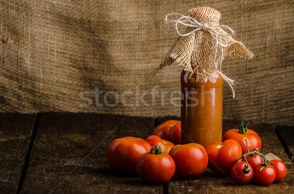 ストックフォト: 自家製 · ケチャップ · トマト · 成長した · オーガニック · 庭園