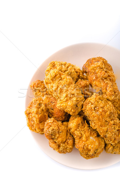 Tavuk kızartma kanatlar mısır ekmek gıda arka plan Stok fotoğraf © Peteer