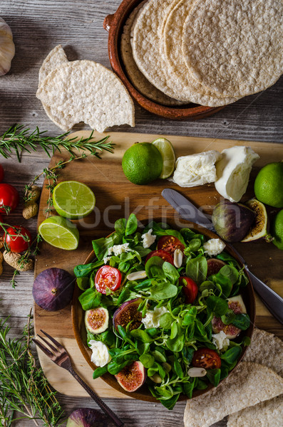 Saláta saláta egyszerű finom friss nyár Stock fotó © Peteer
