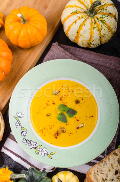 Creamy pumpkin soup Stock photo © Peteer