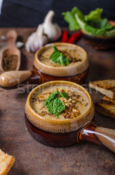 Cremoso sopa coliflor col delicioso Foto stock © Peteer