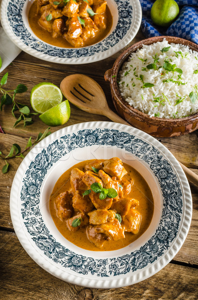 Curry chicken with rice Stock photo © Peteer