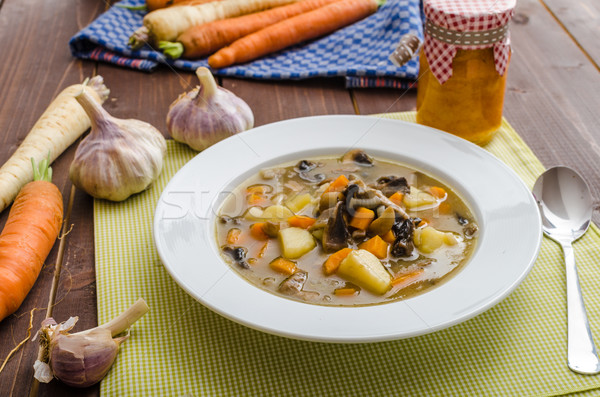 Honesto casero sopa de patata saludable hierbas pequeño Foto stock © Peteer