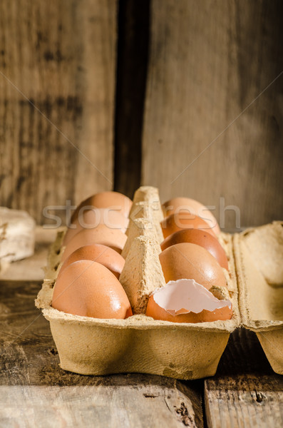 Házi organikus tojások termék fotó hely Stock fotó © Peteer