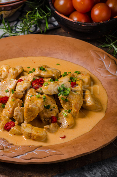 Chicken curry with herbs Stock photo © Peteer