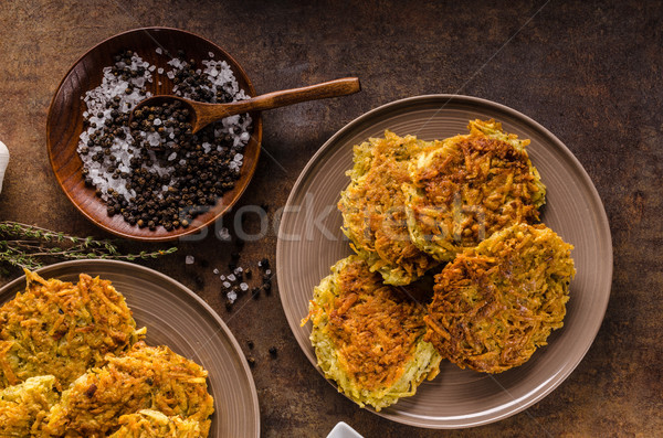 Delish potato pancakes with ketchup Stock photo © Peteer