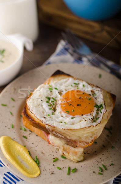 Croque madame sandwich, delish food Stock photo © Peteer
