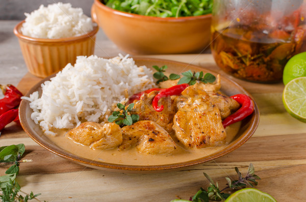 Stock photo: Delicious chicken curry