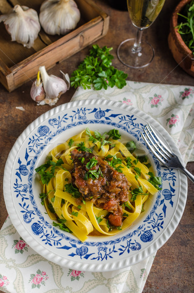 Italien pâtes ragoût de boeuf rustique alimentaire délicieux [[stock_photo]] © Peteer