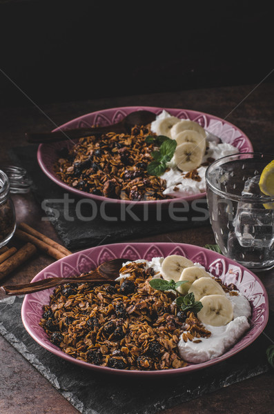 Granola cuptor nuci alimente fotografie Imagine de stoc © Peteer