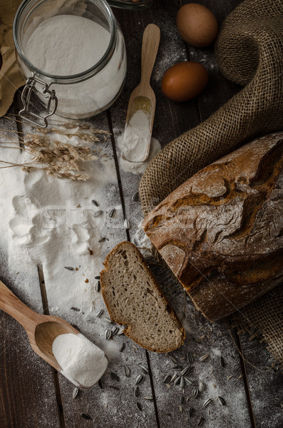 [[stock_photo]]: Rustique · pain · savoureux · croustillant · maison · alimentaire