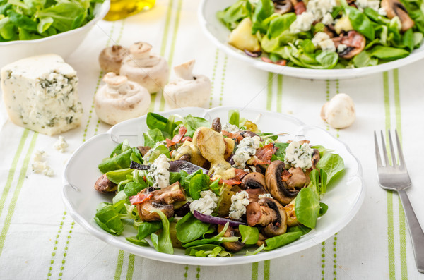 Salad with new potatoes and blue cheese Stock photo © Peteer