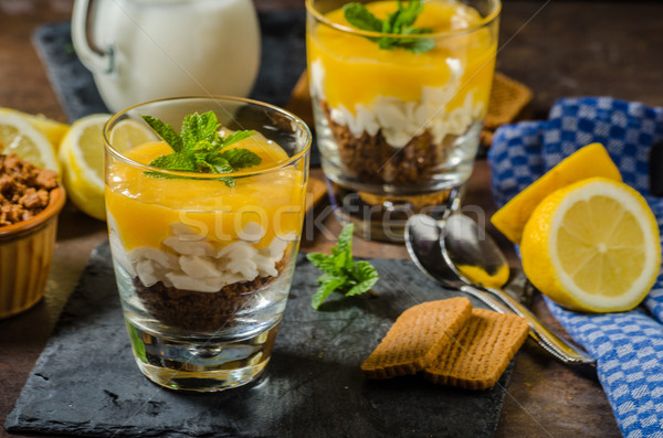 Mini Lemon Curd Cheesecakes Stock photo © Peteer