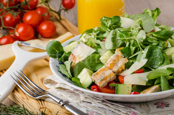 Salad with grilled chicken Stock photo © Peteer