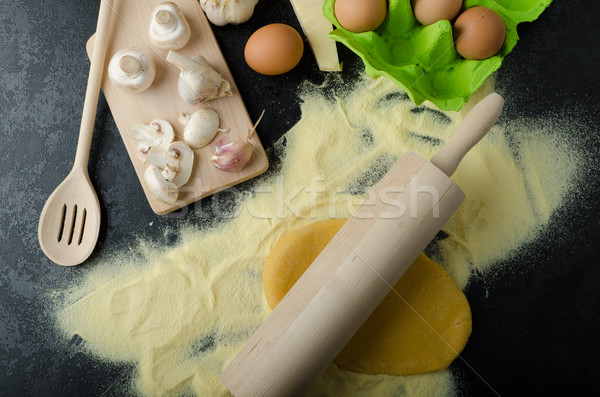 Making pasta from italian flour semolina Stock photo © Peteer