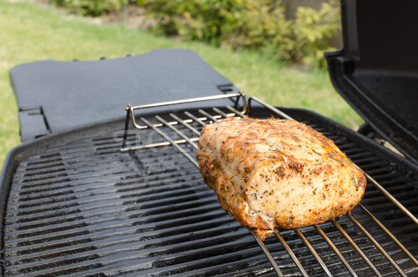 [[stock_photo]]: Porc · grill · herbe · alimentaire · cuisine