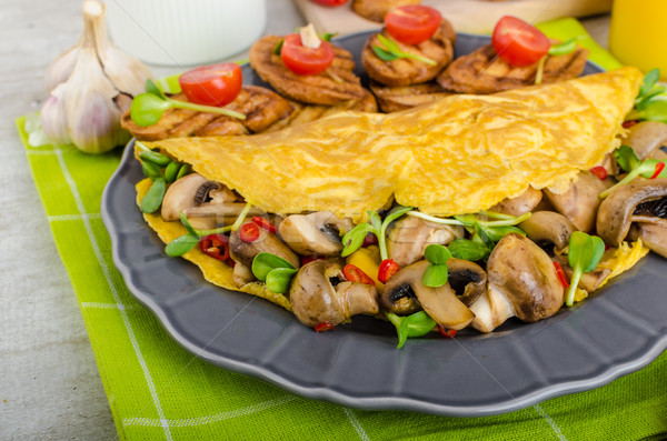 Vegetarian omelet, eat clean Stock photo © Peteer