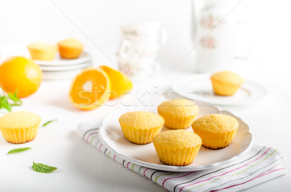 水果 鬆餅 美麗 桔子 橙汁 薄荷 商業照片 © Peteer