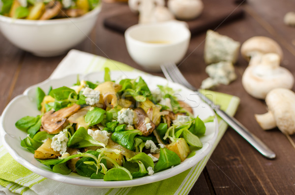 Fresh salad with vegetable and blue cheese Stock photo © Peteer