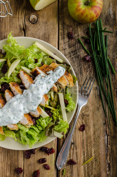 Salade gegrilde kip eenvoudige heerlijk noten appels Stockfoto © Peteer