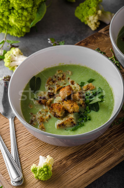 Green cauliflower soup Stock photo © Peteer