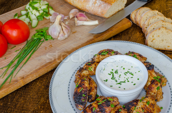 Grilled chicken wings Stock photo © Peteer