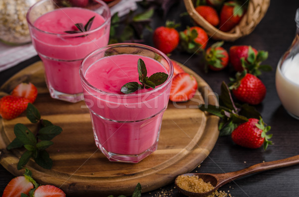 Strawberries puddink photo Stock photo © Peteer