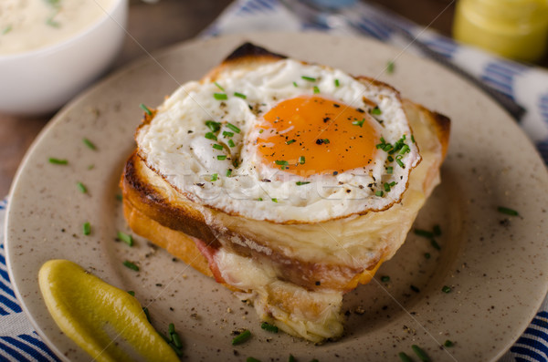 Croque madame sandwich, delish food Stock photo © Peteer