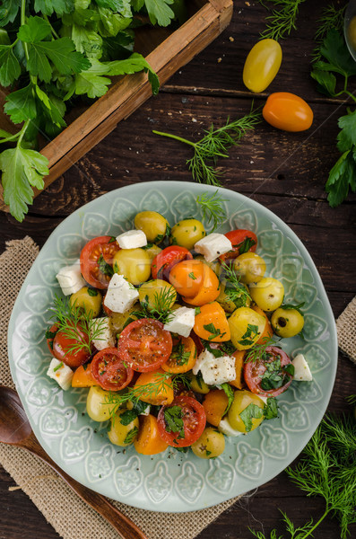 Foto stock: Frescos · tomate · aceitunas · ensalada · hierbas