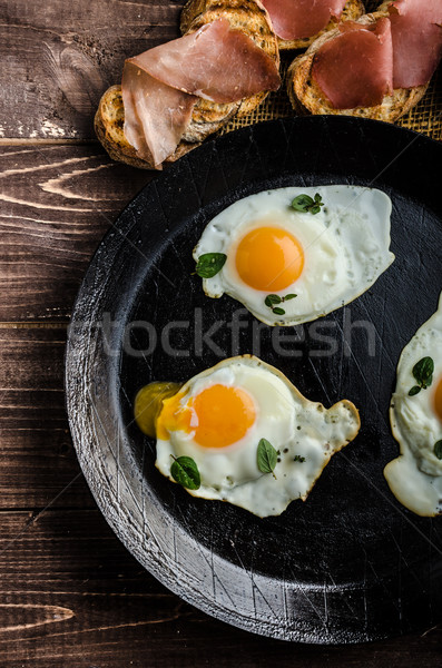 Foto d'archivio: Completo · proteine · colazione · aglio · toast · uova