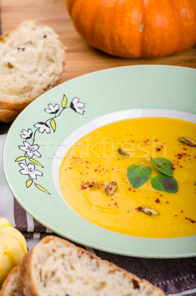 Creamy pumpkin soup Stock photo © Peteer