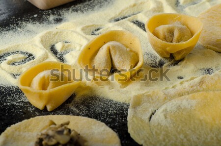 Stock photo: Making pasta from italian flour semolina