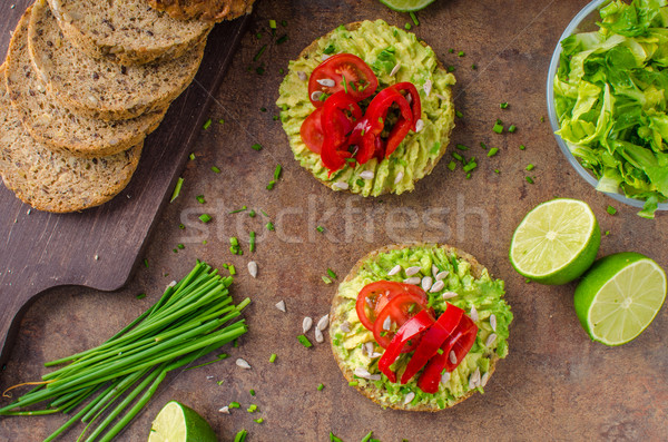 Bio avocado burro pane pane di frumento semi Foto d'archivio © Peteer