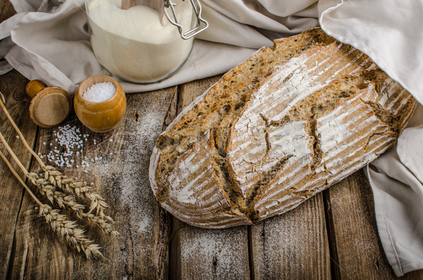 Házi készítésű kenyér egészséges egyszerű gyártmány finom Stock fotó © Peteer
