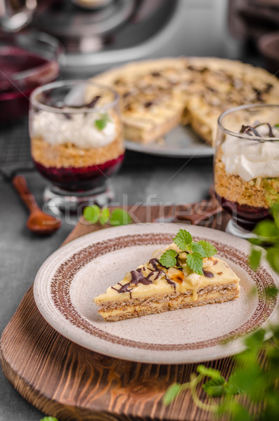 Almonds chocolate cake Stock photo © Peteer